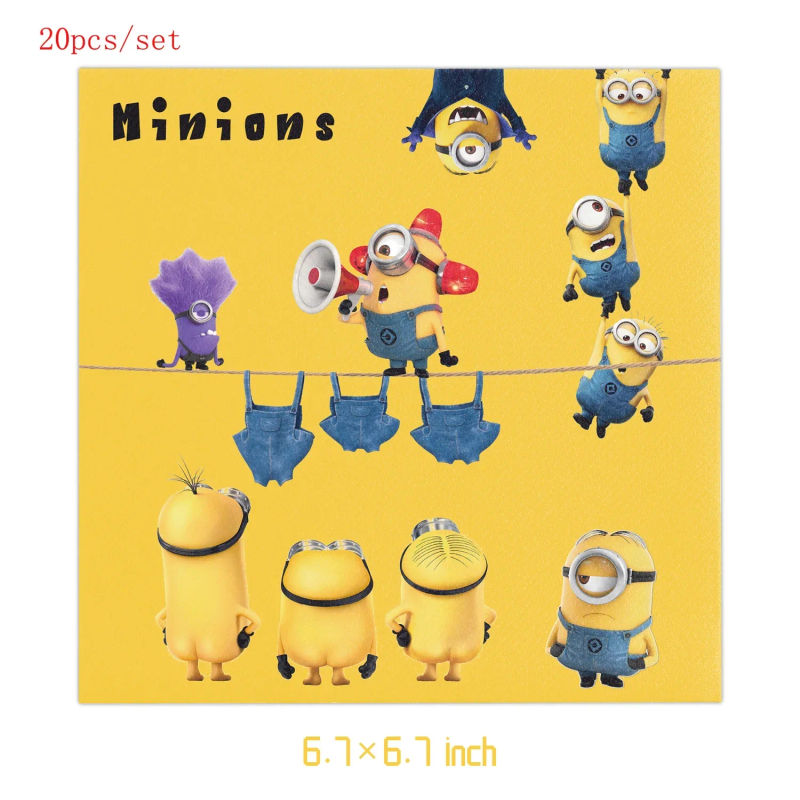 Description Picture 4 of itemMiniones Kids Happy Birthday Party Decoration Balloon Yellow Banana Banner Backdrop Tableware Cake Topper Party Supplies Kid Toy