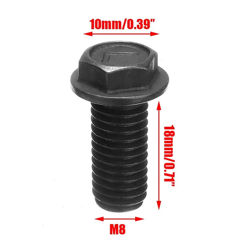 Description Picture 6 of item5pcs Saw Blade Screw M8 X 18mm Left Hand Thread Hex Flange For Cutting Machinecarbon Steel Screw Set High Quality Black Screw