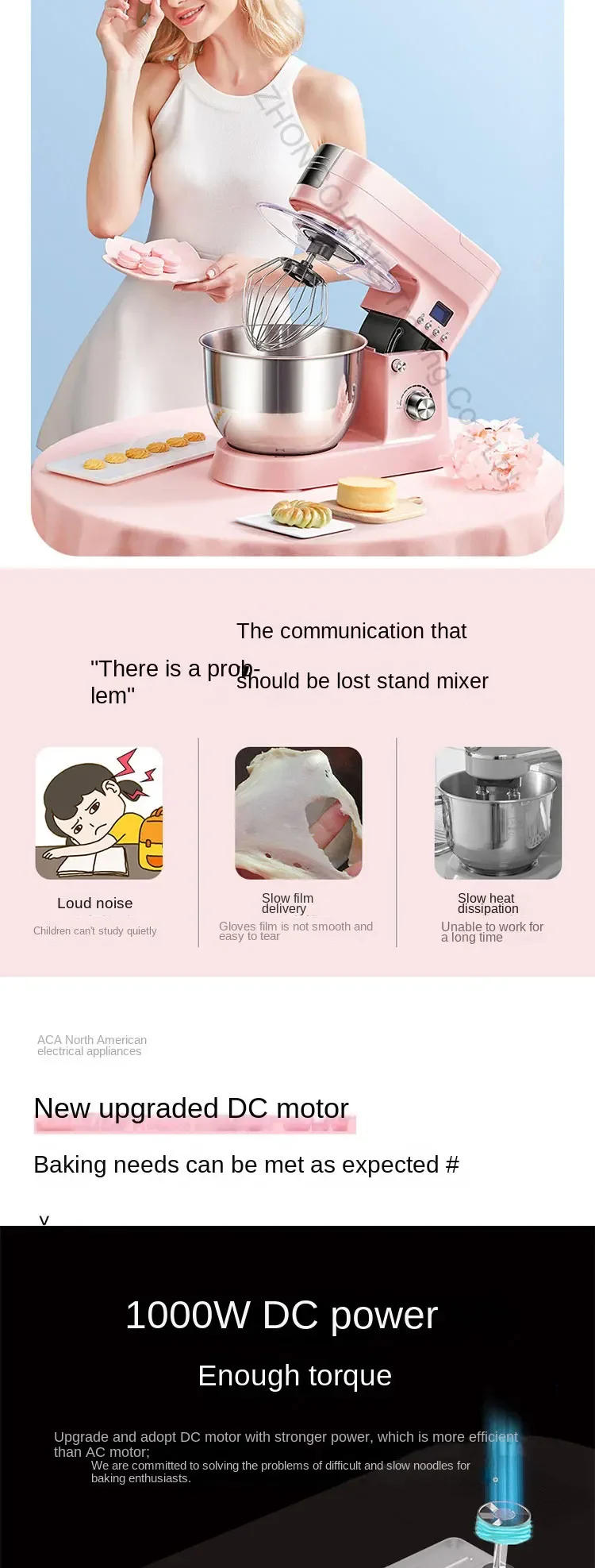 Description Picture 4 of itemFood Mixer Dough Mixer Household Small Multi-functional Automatic Commercial Noodle Kneading Machine Noodle Mixer