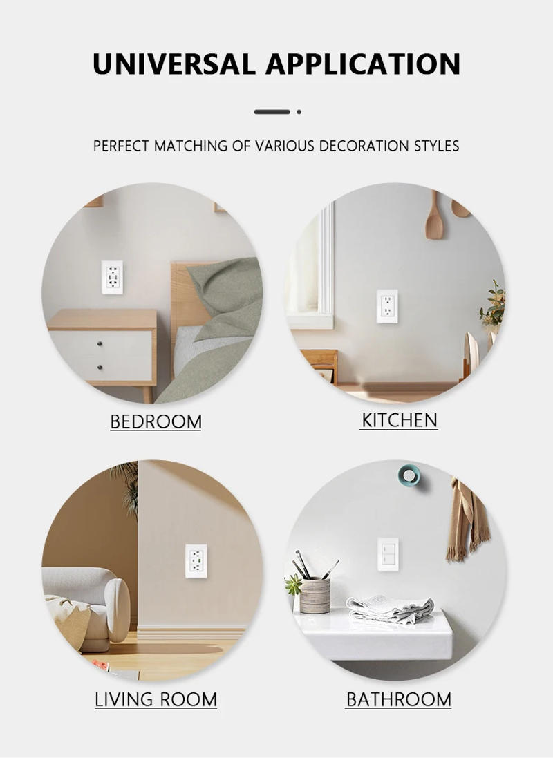 Description Picture 6 of itemAmerican USB Smart Type-c 20W Quick Charge Wall Power Outlet,Home Light Electrical Switch Panel,Mexico Thai Dual usb Socket Plug