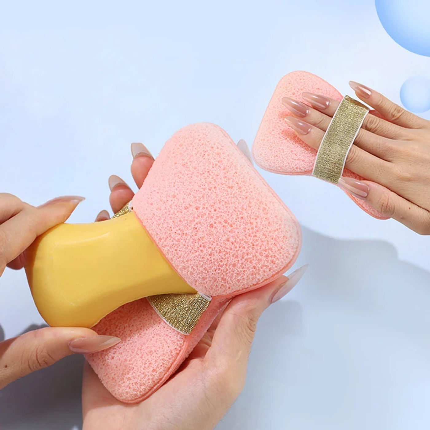 Description Picture 3 of itemThickened Shower Bubble Foam Net Foaming Soap Bag Facial Cleanser Mesh Body Wash Sponges - Cleaning Accessory