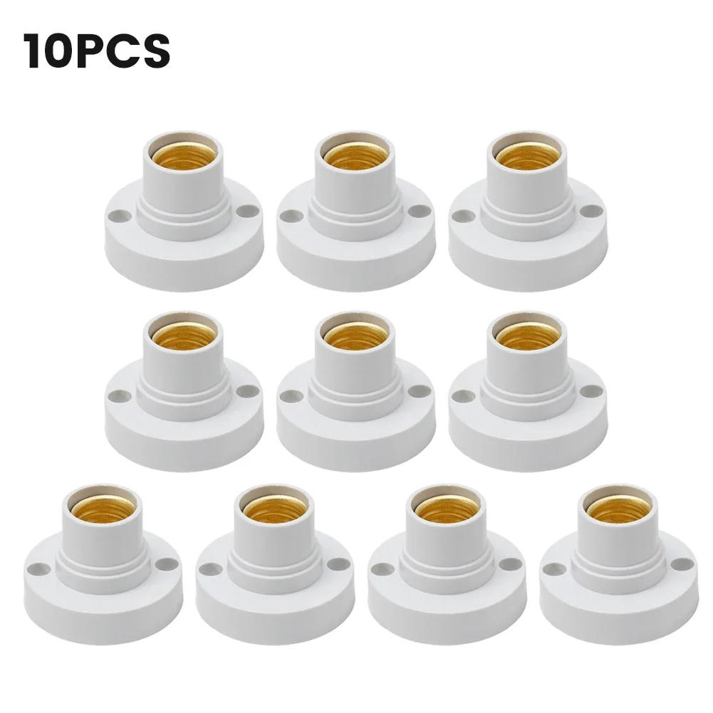 Description Picture 2 of item10Pcs E14 Light Bulb Holder Base Fitting Screw Cap LED Light Socket White Lamp Fixing Adapter Converter 100-230V Lamp Base
