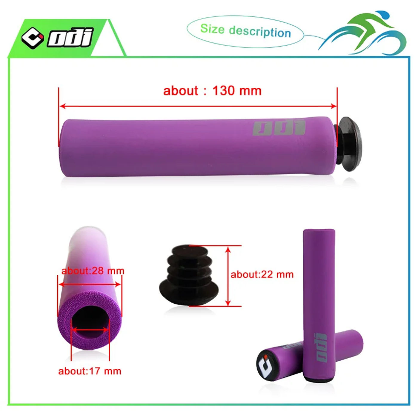 Description Picture 4 of itemODI Bike Grips Antislip Silica Gel Handle Bar Grip Shock Absorption MTB Grip Cycling Parts Bicycle Accessories