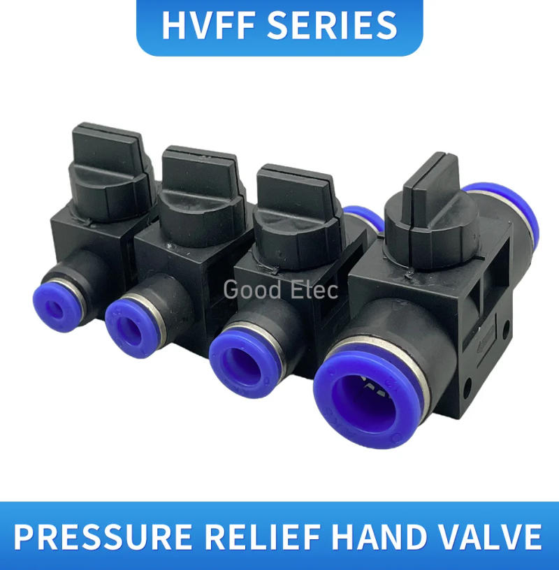 Description Picture 2 of itemHVFF Pneumatic Fittings Hand Valve 4mm-12mm Connector Quick Push For Hose Tube Limiting Speed Control