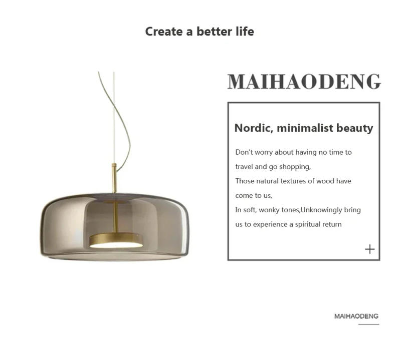 Description Picture 3 of itemMinimalist Glass Pendant Lights for Kitchen Dining Room Bedroom Hotel Bedside Led Hanging Lamp Ceiling Chandeliers Cafe Home