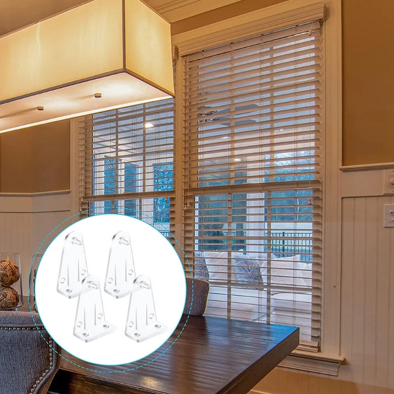 Description Picture 4 of item10 Pieces Hold Down Brackets Clear Plastic Blinds Bottom Holder Clips Replacement for 2 Inch Horizontal Blinds Shades for