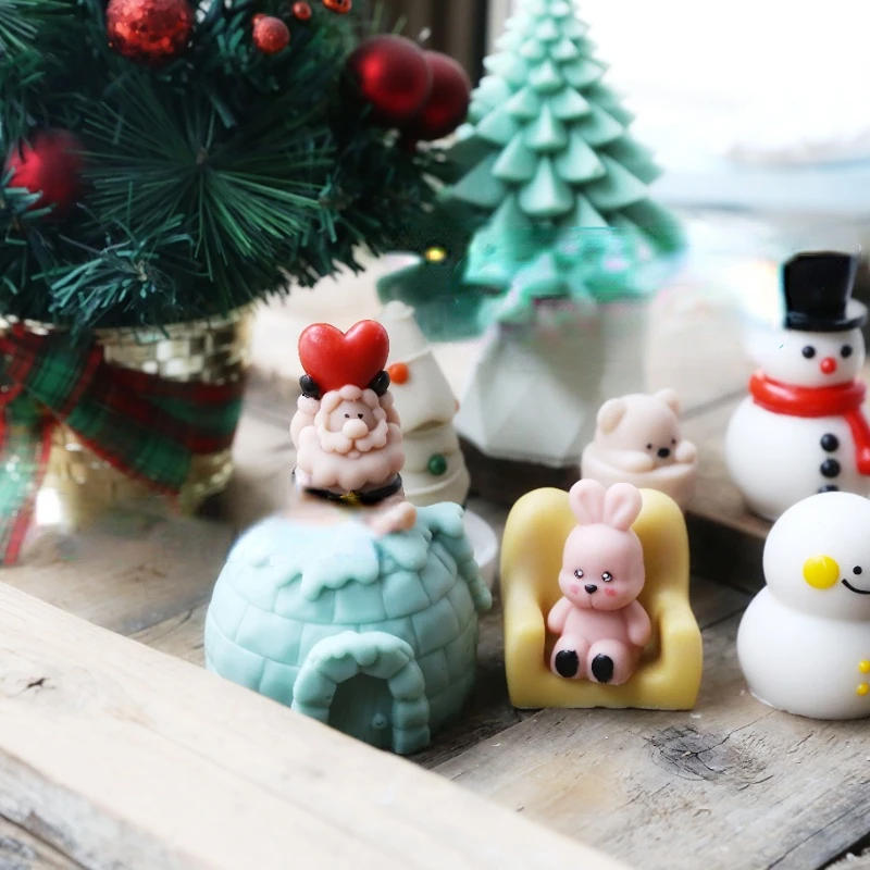 Description Picture 3 of itemSnowroom Scented Silicone Candle Mold DIY Christmas Gypsum Resin Soap Mould Home Decor Holiday Gifts Mold for Candle Making