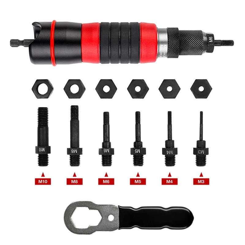 Description Picture 5 of itemA50I M3-M10 Electric Rivet Tool Drill Adapter Grade DIY Plug-In Nut Quick Riveting Tools Kit With Rivet Nuts