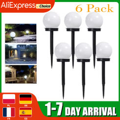1-6PCS Solar Powered LED Bulb Lamp Energy Light Waterproof Outdoor Garden Light Street Solar Panel Ball Lights Lawn Yard Lamp