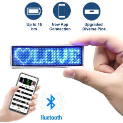 LED Fully New Bluetooth LED Name Badge DIY Programmable Scrolling Message Board Mini LED Display HD Text Digits Pattern Display