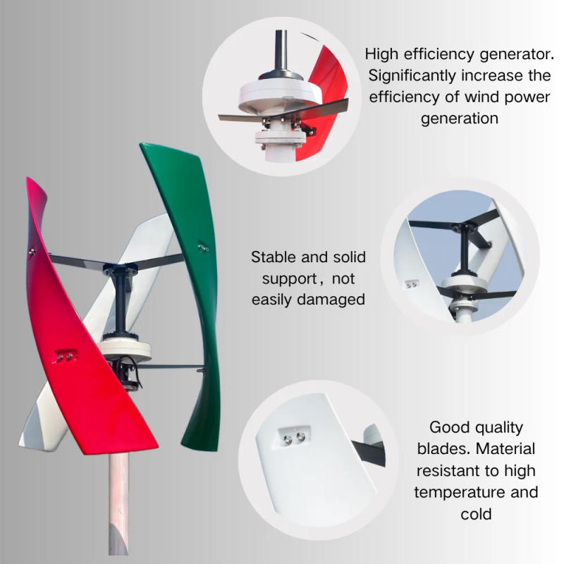 Description Picture 5 of item2000W Vertical Axis Wind Turbine 48V Alternative Energy Generator 220v AC Output Household Complete Kit with Controller Inverter