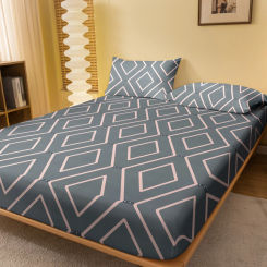 1 Simple modern geometry printed matte Fitted Sheet, bedroom printed bed cover, bedding (excluding pillowcases)