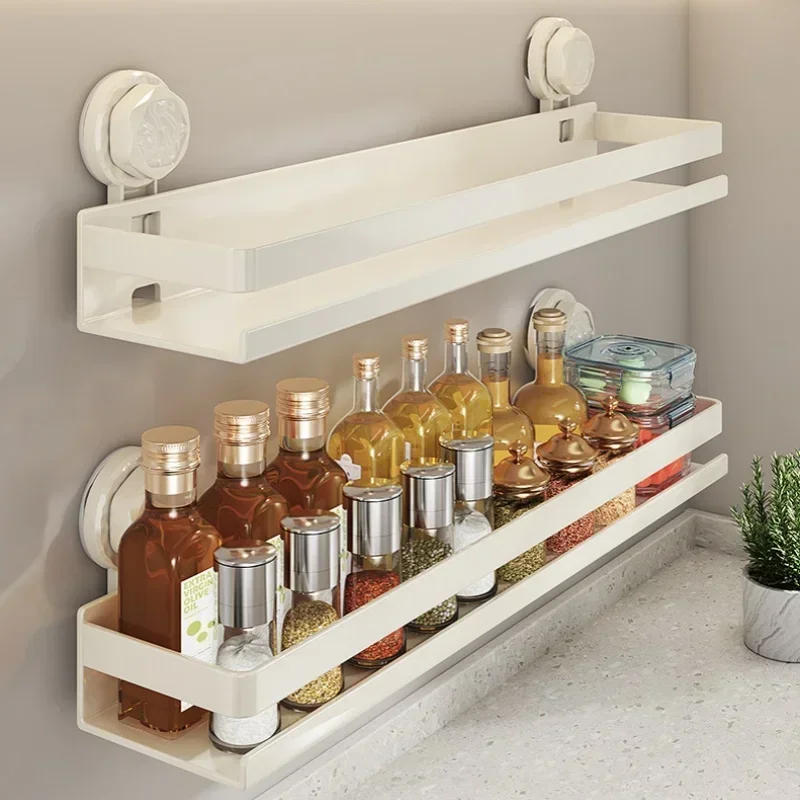 Description Picture 2 of itemSuction Cup Kitchen Shelf Wall Mounted Spice Organizer Rust and Moisture Resistant Bathroom Toiletries Storage Racks