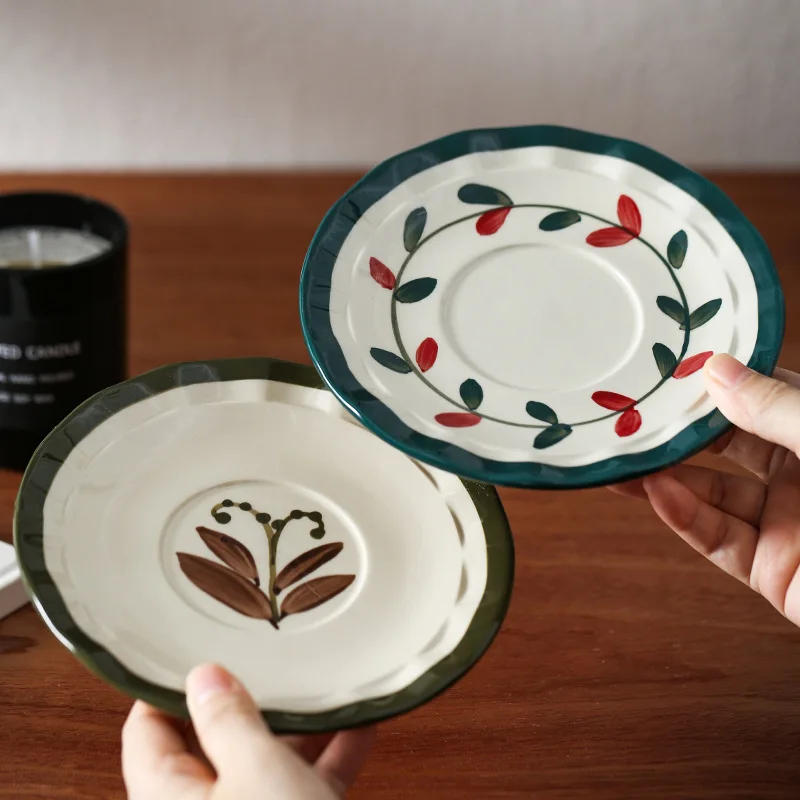 Description Picture 5 of itemVintage Ceramic Mug and Dish Set Floral Pattern Coffee Cup Latte Cup Milk Cup Beverage Cups Teacup Household Beverage Container