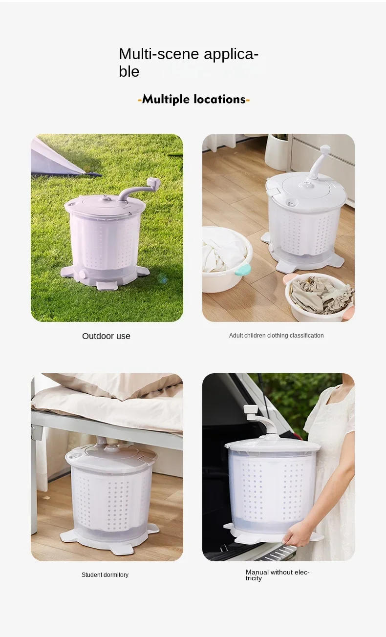 Description Picture 4 of itemHand-crank washing machine, manual dehydrator, small winter fitness laundry, portable and electricity-free