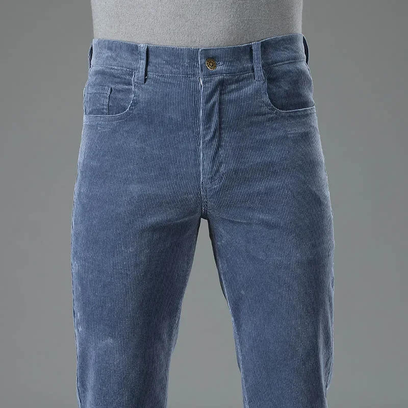 Description Picture 6 of itemAutumn Spring Winter Men's 2023 Commercial Casual Corduroy Flares Trousers Male Bell-Bottom Boot Cut Pants