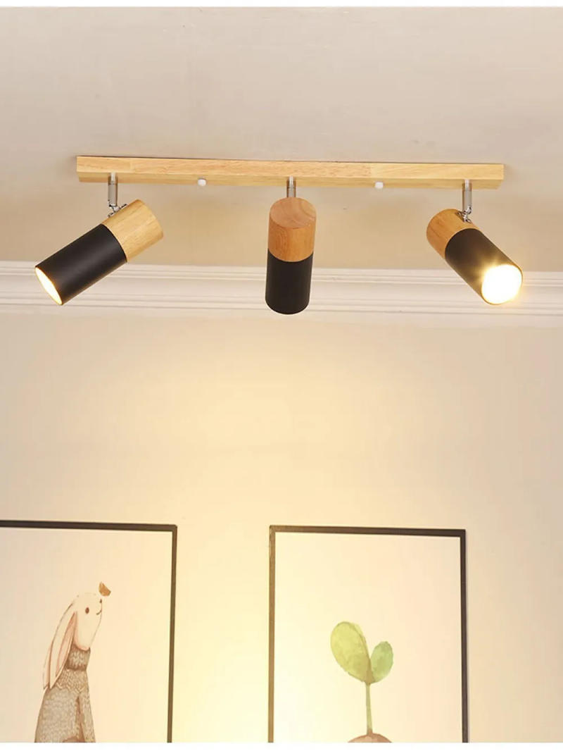 Description Picture 5 of itemWood Ceiling Light Nordic Rotatable Decorate Spotlight For Bedroom Study Foyer Corridor Cloakroom Simple Indoor Home Decor Lamps