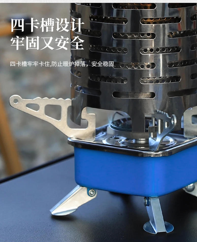 Description Picture 5 of itemOutdoor Portable Gases Heater Stoves Heating Cover Mini Heater Cap Stainless Steel Gas Oven Burner Camping Stove Equipments
