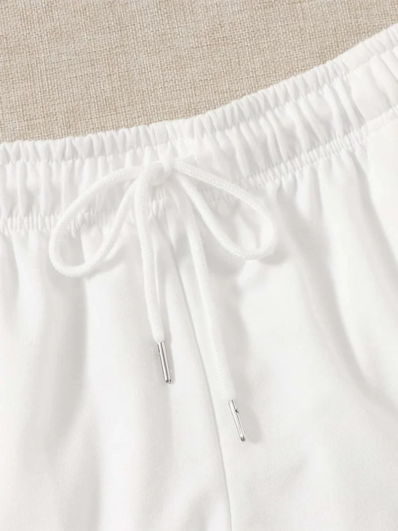 Description Picture 4 of itemBear Print Drawstring Shorts, Casual Shorts For Spring & Summer, Women's Clothing