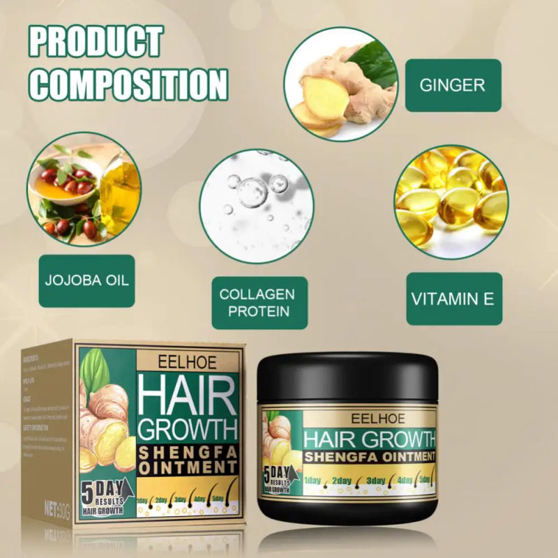 Description Picture 6 of item30ML Ginger Hair Growth Products Fast Growing Anti Hair Loss Repair Scalp Treatment Cream Beauty Health Hair Care Men Women