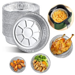 20 Pcs/6/7/9 Inch Disposable Aluminum Foil Plate Circular Tin Foil Pie Plate For Air Fryer Baking Cooking Storage Baking Tools
