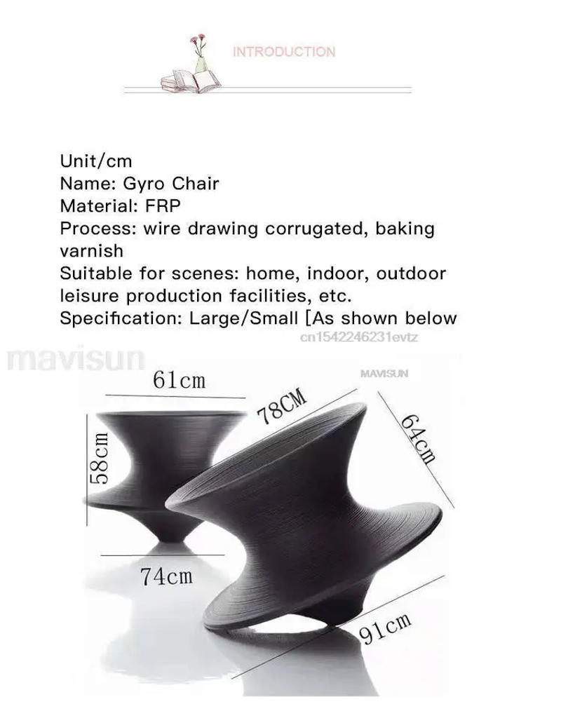 Description Picture 2 of item360 Degree Swivel Gyro Chairs Toy Stool For Children Shopping Mall Hotel Park Leisure Stool Creative Design Amusement Furniture