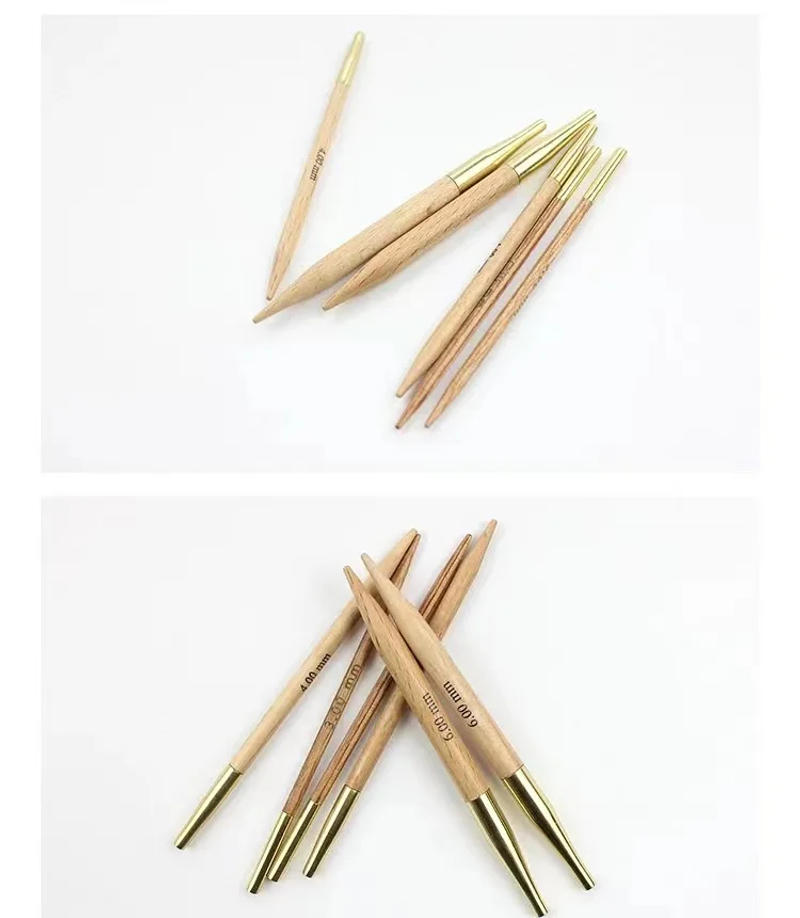 Description Picture 4 of item1 Pair Knitpro 8.5cm Basix Bamboo Interchangeable Circular Knitting Needles Knitting Chopsticks Diy Sweater Knitting Spokes