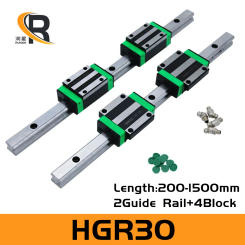 RXTNC 2pcs HGR30 L200-1500mm Guide Rail Square Linear Kit with 4pcs HGH30CA HGH30CC slide blocks for CNC Engraver Router