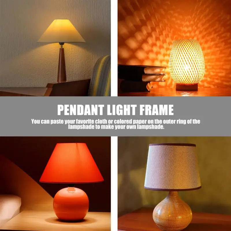 Description Picture 5 of itemRound Light Stand Lampshade for Chandelier Bulbs DIY Ring Holder Wire Iron Vintage Frame Metal Support Lightbulb Holder