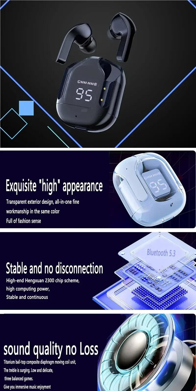 Description Picture 2 of itemAIR31 True Wireless Bluetooth Headset Binaural Small In Ear Buds Sports Stereo Bass TWS Earbuds Newest Sports Earbuds for phones
