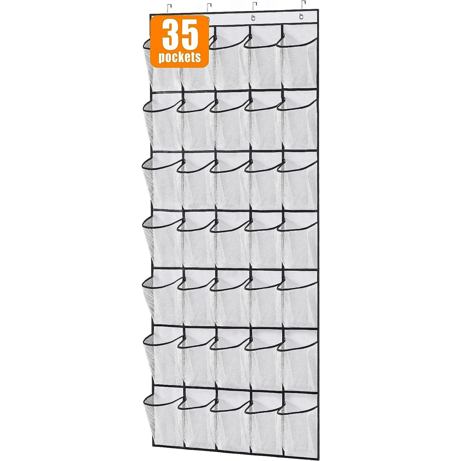 Description Picture 2 of itemHanging shoes rack 35 Pockets Over the Door Shoe Organizer Large Mesh Pockets With 4 Hooks Transparent Fabric home Storage Bag