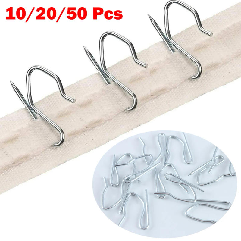 Description Picture 2 of item10/20/50Pcs Hooks CUrtain S Hook Metal Pin Curtain Home Window Curtain Shades Shutters Brackets Dressing Hardware Accessories
