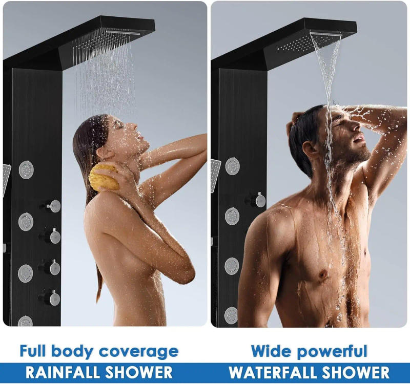 Description Picture 4 of itemKEMAIDI Silver Shower System Rain Shower Head Bathroom Shower Faucet Wall Mounted Set  Multi-Function  Shower Mixer Set