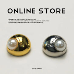 6pcs 18/25mm Fashion Luxury Metal Clothing Buttons Pearl Embellishment Coat Windbreaker DIY Crafts Materials Sewing Accessories