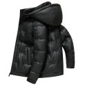 Winter Hooded Down Jacket Men Thicken Warm Genuine Leather Man Luxury Coat Male Fluffy Sheepskin Puffer