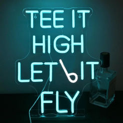 Golf Neon Sign Tee It High Let It Fly Blue LED Lights Gym Sports Club Office Bar Party Wall Decor Dimmable Signs USB Power Lamp