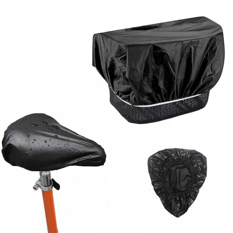 Description Picture 3 of item1set Waterproof Bike Basket Liner Rainproof Cover Fits For Most Bicycle Baskets Bike Basket Waterproof Cover Bicycle Cushion Set