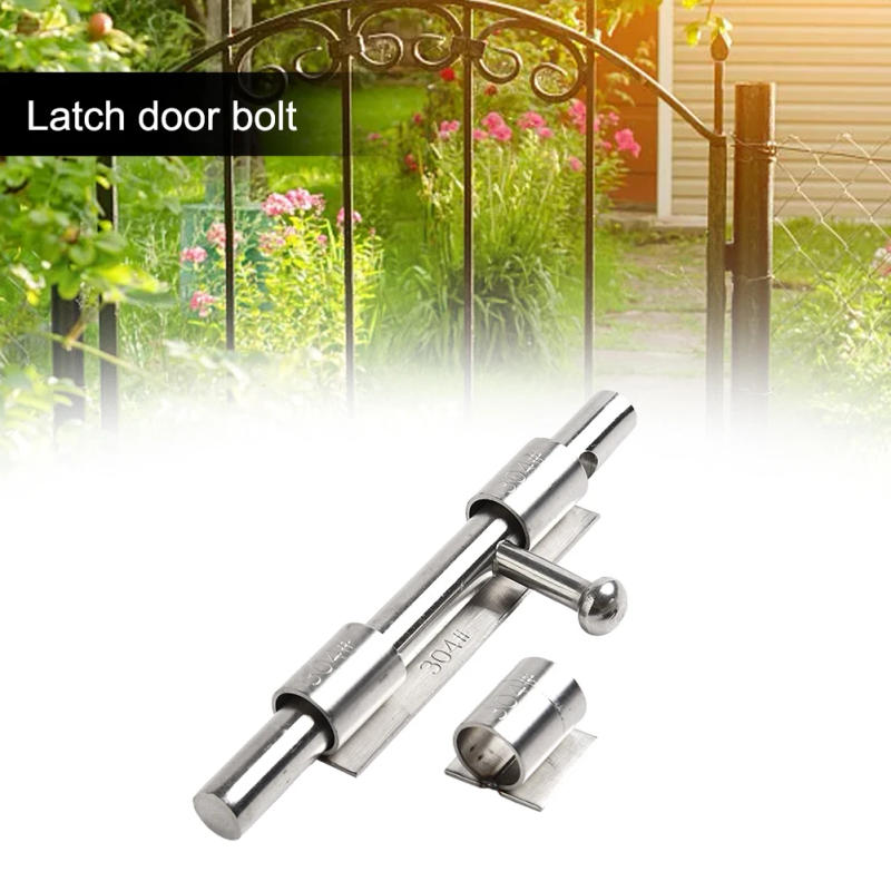 Description Picture 3 of item1Pcs 8 Inch Stainless Steel Door Latch Sliding Lock Bolt Latch Hasp Staple Gate Safety Lock Home Improvement Hardware