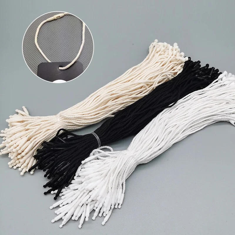 Description Picture 3 of item100Pcs Clothes Tag Rope White Black Clothing Lanyard Label Cotton Rope String Hanging Garment Bag Tags Garment Cards Accessories