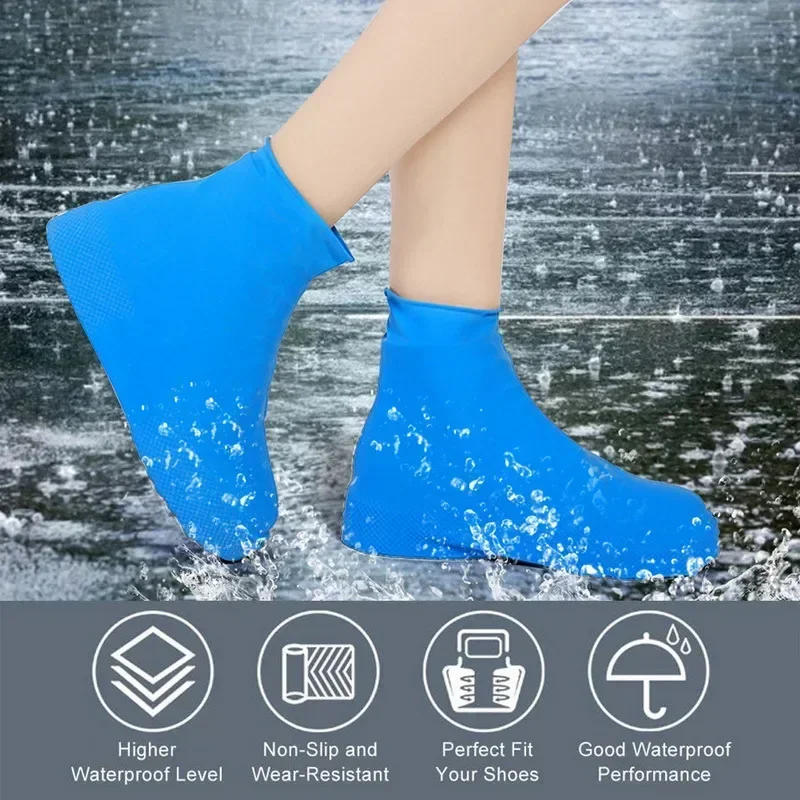 Description Picture 5 of itemOutdoor Waterproof Silicone Shoe Rubber Rain Boot Covers Cover Anti Rain Shoes Dustproof Boots for Rainy Days Protector Gear