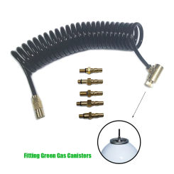 Air HPA Soft  Adapter Set Connect Green Gas Canisters with Coil Hose Quick Disconnect