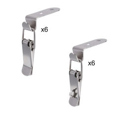 6 Pieces 90 Degree Hook Lock Bolt, Spring Toggle Lock with Clasp, Latch Catches Hasp Clamp for Case Cabinet Closet Box Window