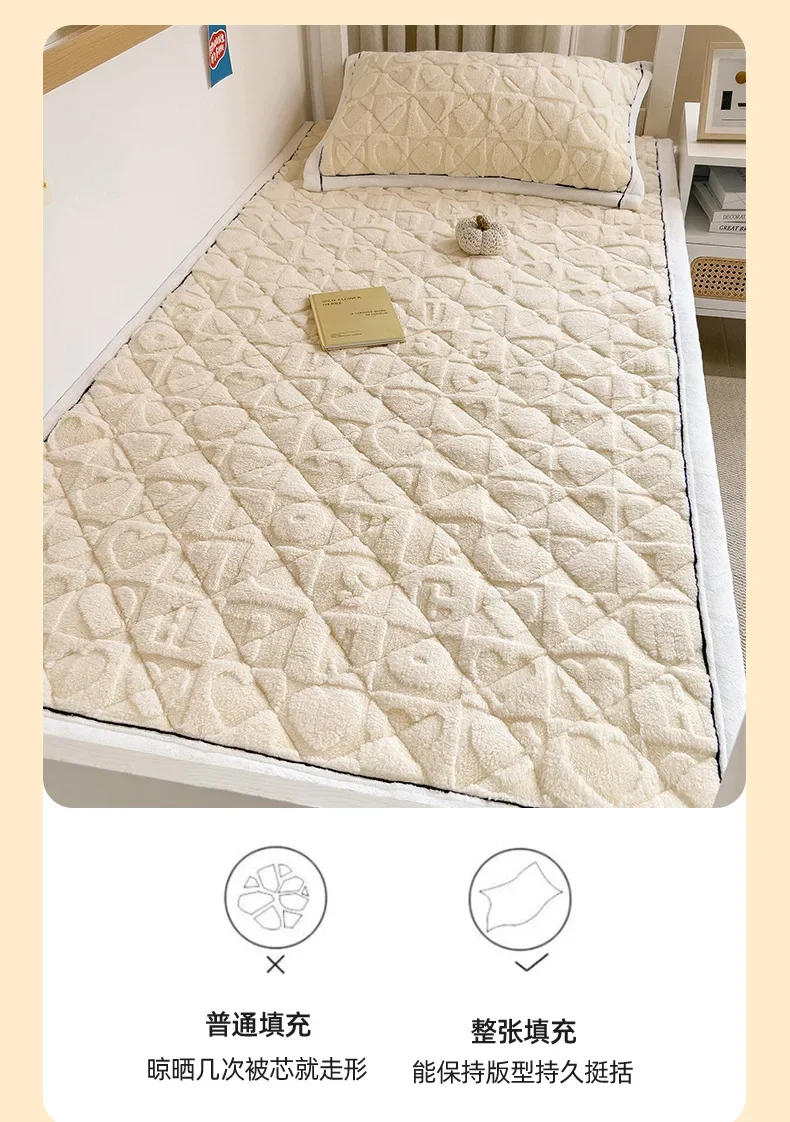 Description Picture 6 of itemWinter Soft Milk Velvet Warm Mattress Topper Home Dormitory Single Double Bed Sheet Thicken Floor Tatami Mat Bedspread Bed Cover