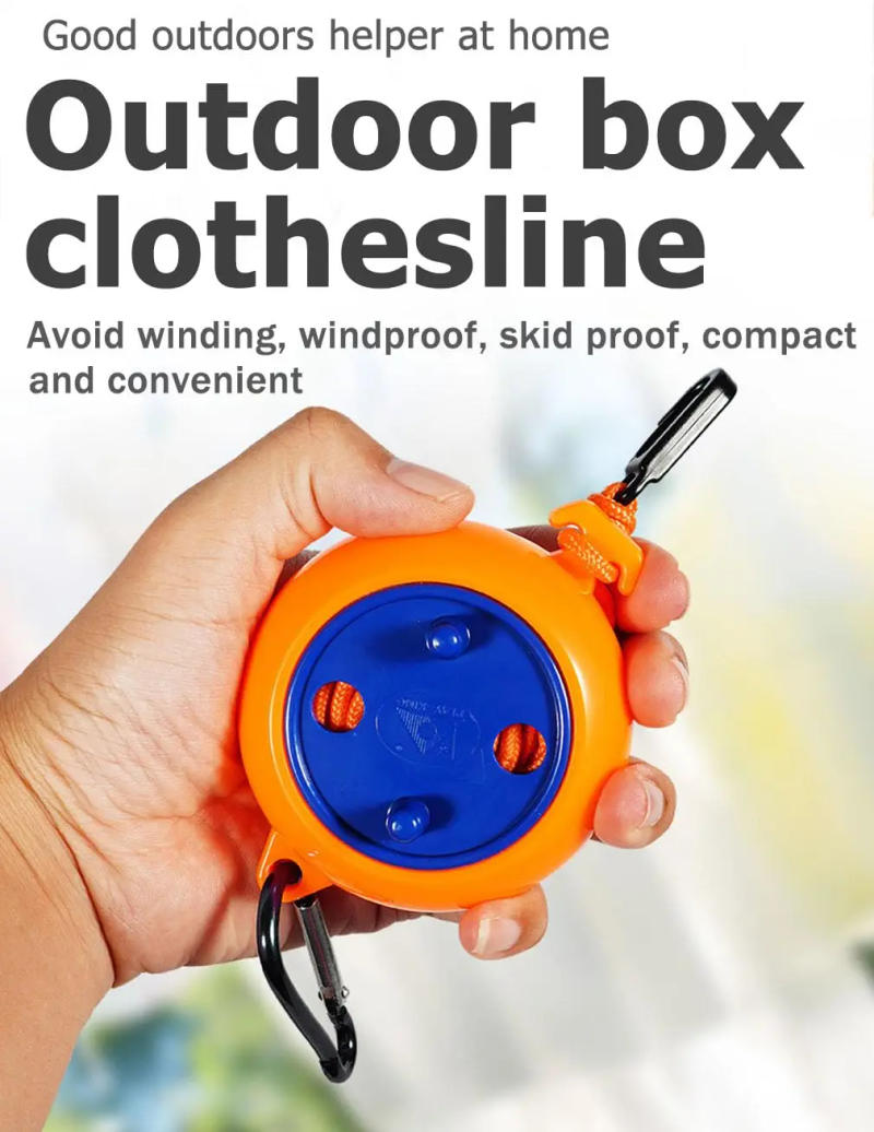Description Picture 2 of item1PC Portable Retractable Clothesline Outdoor Travel Camping Hotel Windproof Anti-slip 10M Laundry Hanger Drying Rope Accessories
