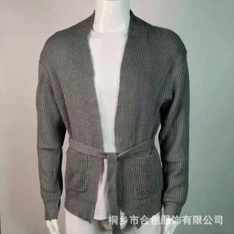 Description Picture 3 of itemMens Coat Spring Knitted Cardigan Mens Large Sweater Cardigan for Men