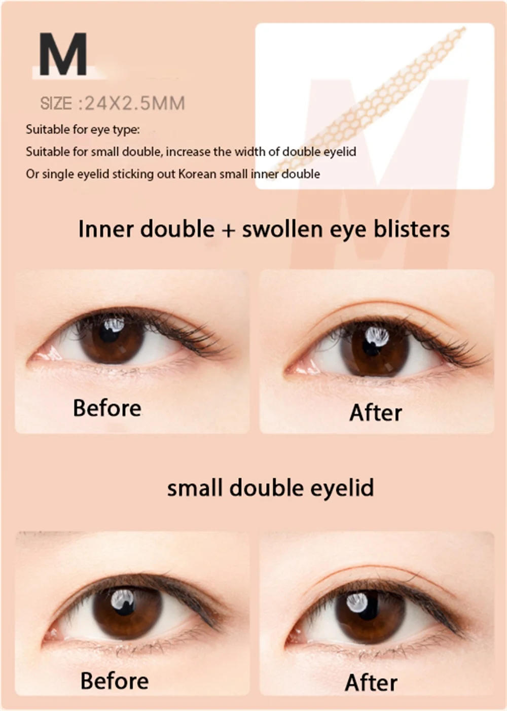 Description Picture 2 of itemUnny Club Double Eyelid Stickers Seamless Natural Lace Invisible Makeup S M L Makeup Cosmetic