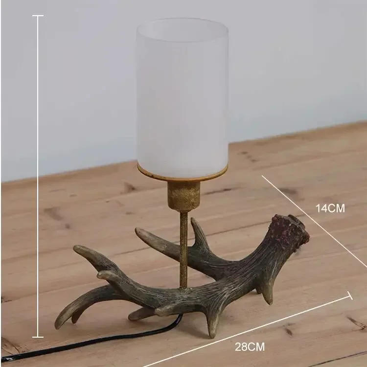 Description Picture 6 of itemcountry retro antique bedroom dining room personalized carving romantic wind antlers candlestick desk lamp торшер напольный