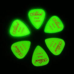 6Pcs Alice Acoustic Electric Guitar Nylon Fluorescent Picks Luminous Plectrums Fluorescent 0.58 0.71 0.81 0.96 1.2 1.5 Mm Glow
