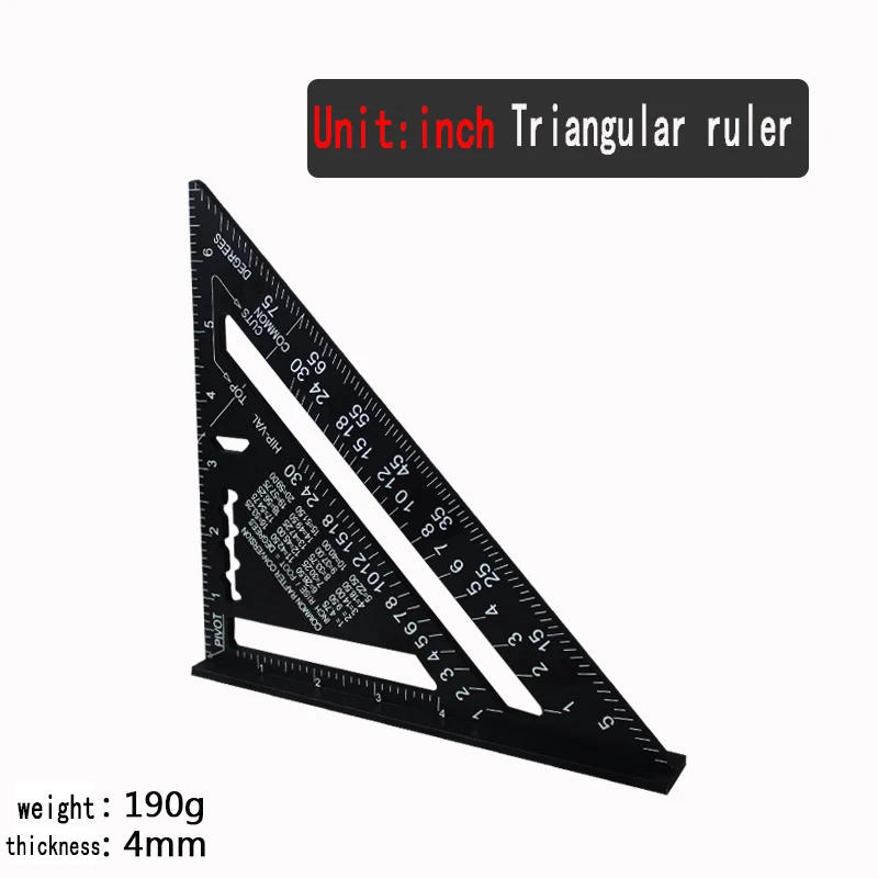 Description Picture 5 of itemTriangle Ruler 18/30CM Aluminum Alloy Angle Protractor Speed Metric Square Measuring Ruler For Building Framing Tools Gauges