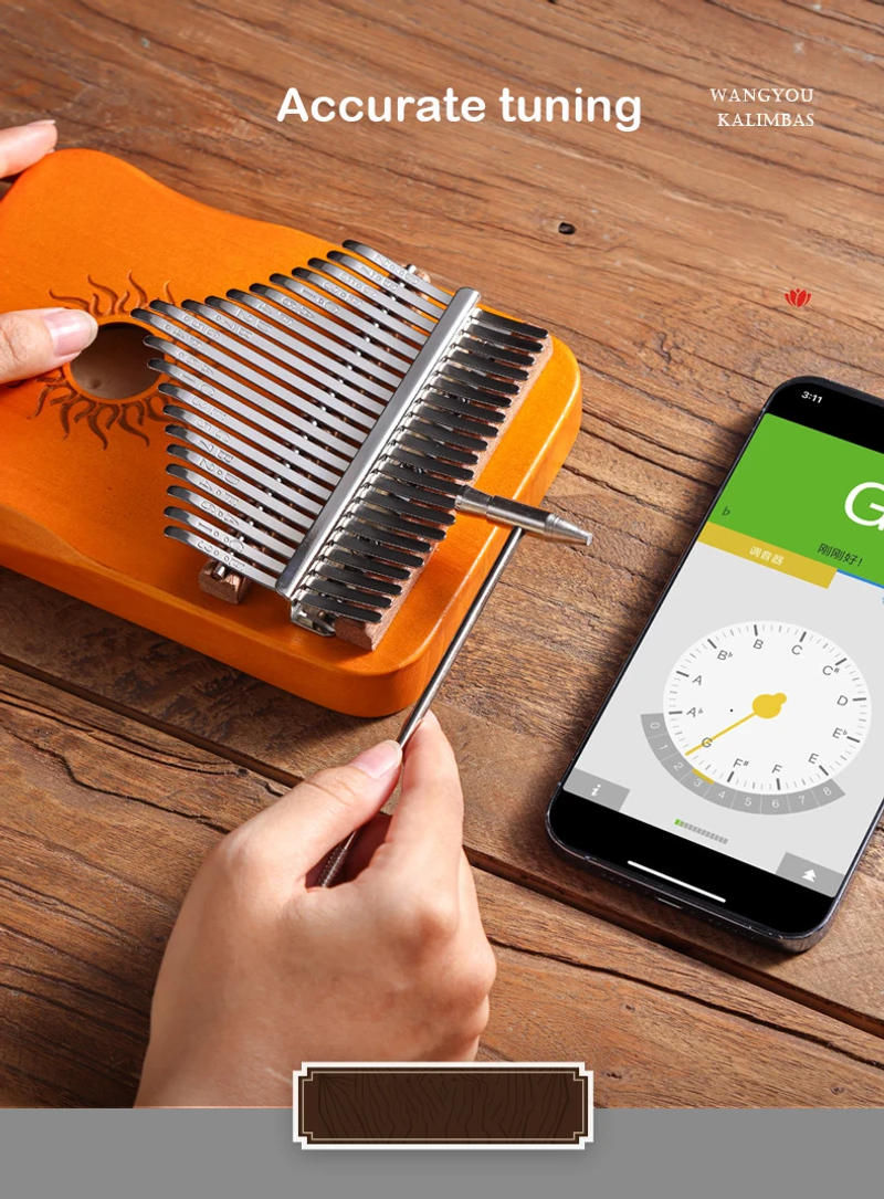 Description Picture 6 of itemHluru Kalimba 17 21 Key Kalimba Finger Piano Solid Maple Wood Kalimba Thumb Piano Keyboard Musical Instrument Mbira for Beginner